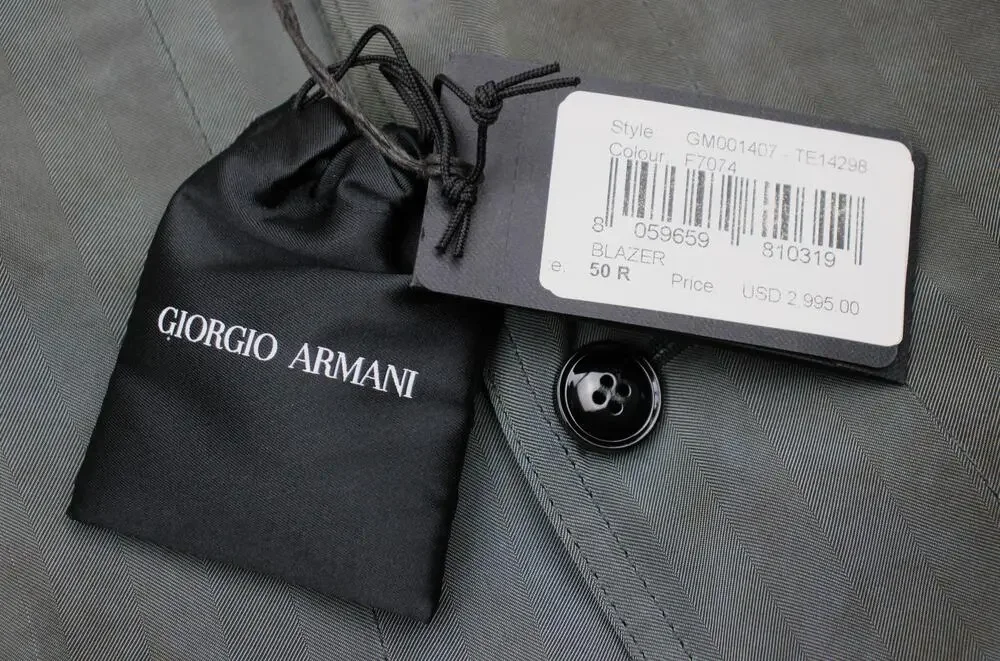 $2995 Giorgio Armani Blazer Mens 40 R (50 EU) Green Iridescent Viscose Italy
